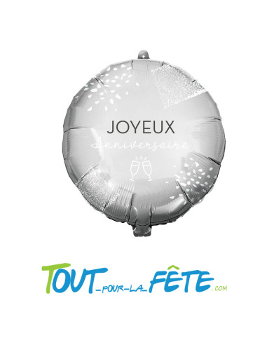 Ballon aluminium Joyeux Anniversaire Etoiles 35cm