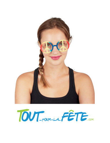 Lunettes Hippie ronde peace and love