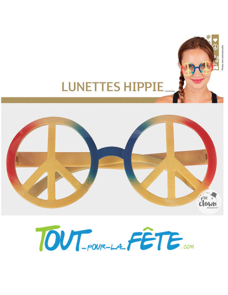Lunettes Hippie ronde peace and love