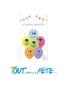 Sachet de 6 ballons en latex Monstre 2