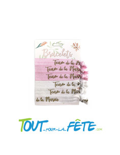 Set de 6 bracelets en tissus Team de la mariée