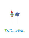 6 bougies planète et fusée anniversaire Espace