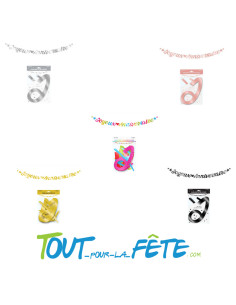 Guirlande lettre joyeux anniversaire métallique 2.50 m