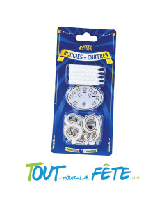8 Bougies et 10 chiffres avec support blanc et or 2