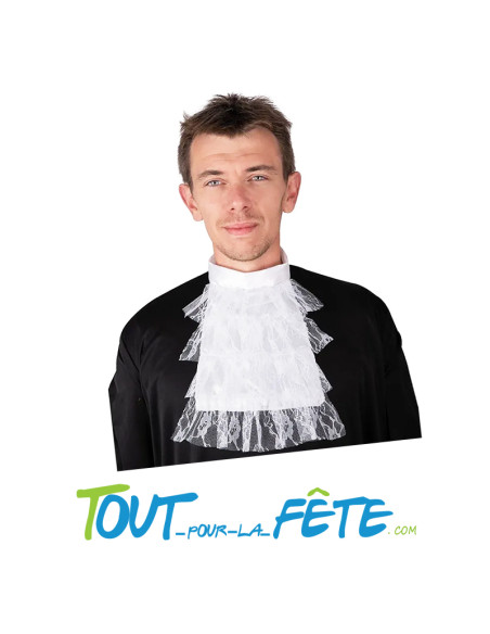 Jabot en dentelle blanc