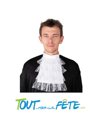 Jabot en dentelle blanc