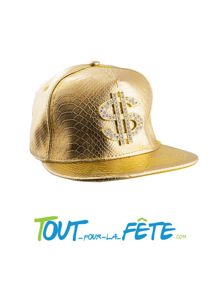 Casquette de rappeur dollars OR