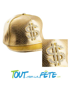 Casquette de rappeur dollars OR 2