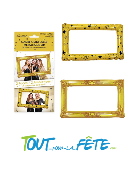 cadre gonflable métallique double face or