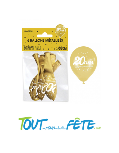 Sachet de 6 ballons latex âge OR