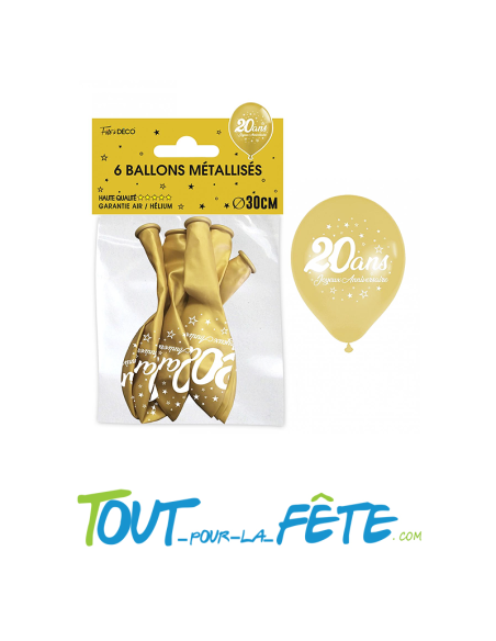 Sachet de 6 ballons latex âge OR