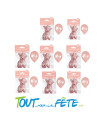 Sachet de 6 ballons latex âge rose gold