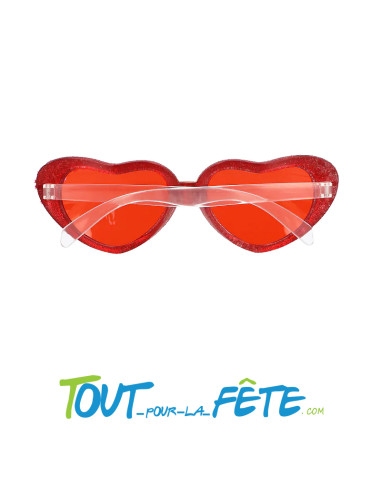 Lunettes coeur à paillettes