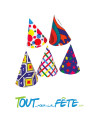 Lot de 6 chapeaux de fête en forme de cône