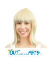 Perruque mi longue frange blonde charleston Femme