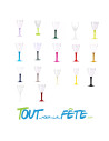 10 verre a vin réutilisable en polystyrène pied de couleur