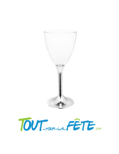 10 verre a vin réutilisable en polystyrène pied de couleur