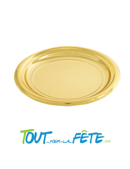 Lot de 6 assiettes brillantes 18 cm or (doré)