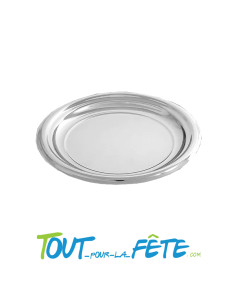 Lot de 6 assiettes brillantes 23 cm argent