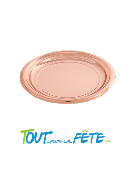 Lot de 6 assiettes brillantes 23 cm rose-gold