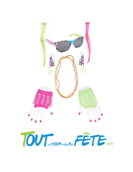 Kit complet année 80 disco fluo