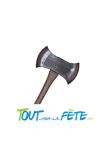 Double hache de bucheron en plastique longueur 73cm