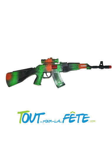 Mitraillette militaire sonore et lumineuse 54cm