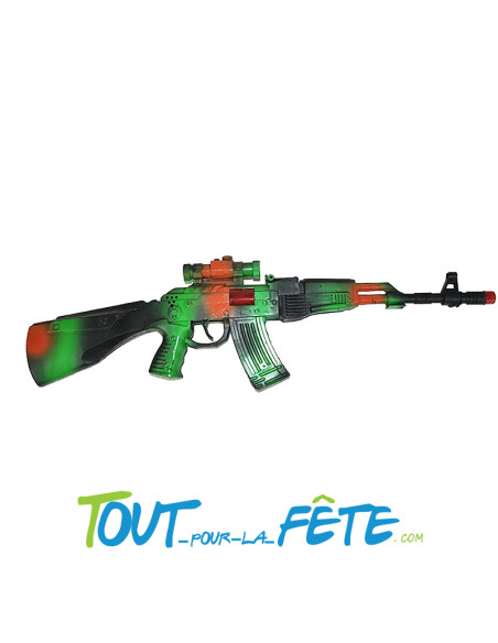 Mitraillette militaire sonore et lumineuse 54cm