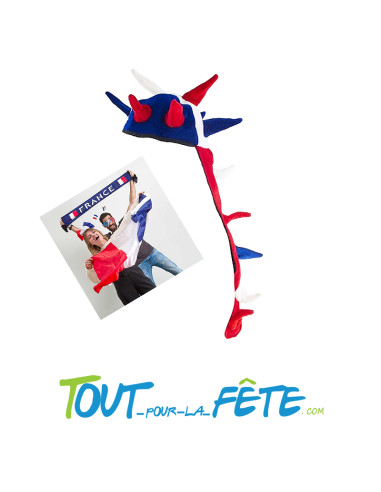 Casque viking supporter bleu blanc rouge