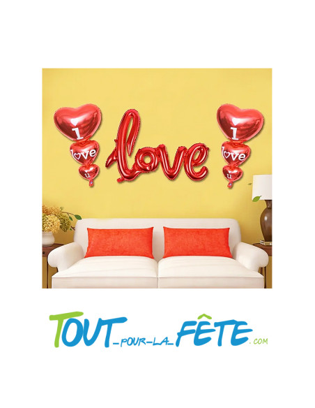Ballon aluminium Love Rouge