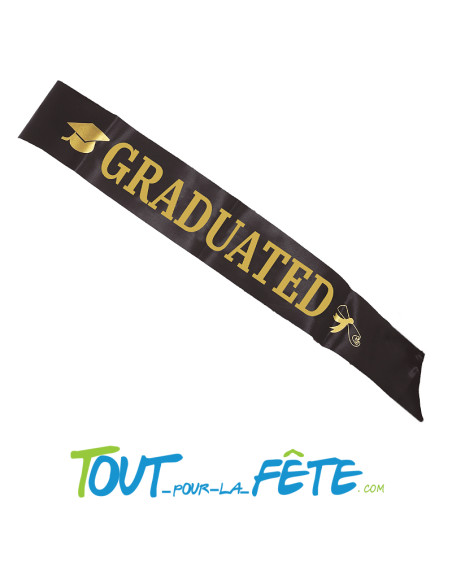Echarpe de diplômé noir et or