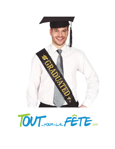 Echarpe de diplômé noir et or