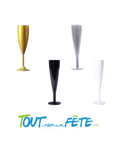 6 flûtes à champagne réutilisable et incassable en polypropylene