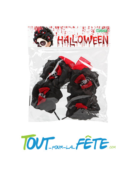 Serre-tête fleurs rouge et noir dia de muertos