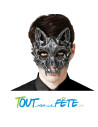 Masque loup squelette argent