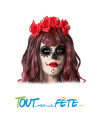 Serre-tête fleurs rouge dia de muertos