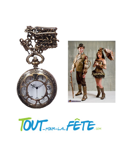 Montre de poche steampunk en métal