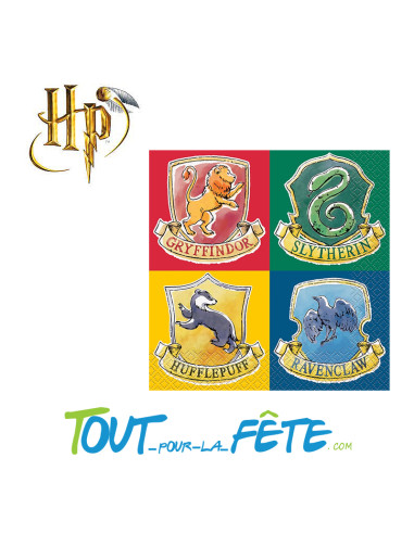 Lot de 16 serviettes en papier Harry Potter