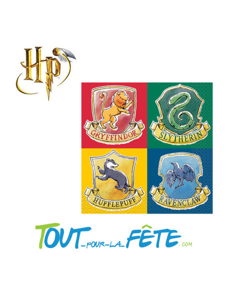 Lot de 16 serviettes en papier Harry Potter