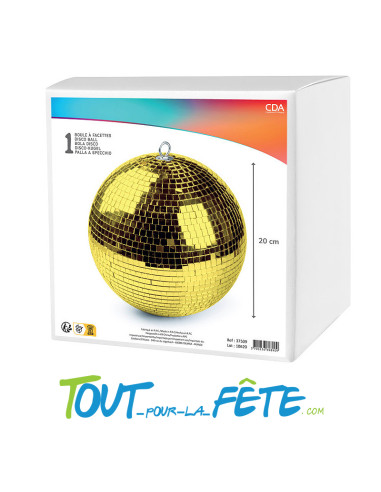 Boule à facette disco 20 cm or