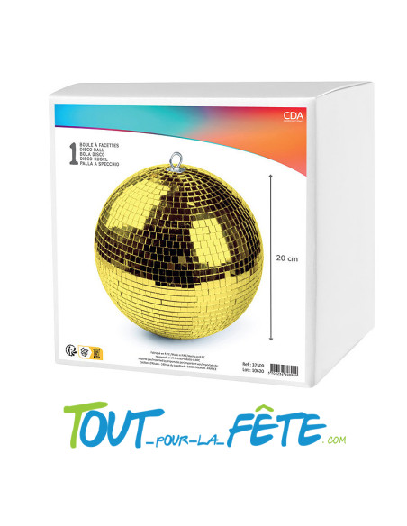 Boule à facette disco 20 cm or