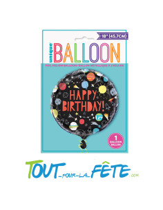 Ballon aluminium Espace Happy Birthday 2