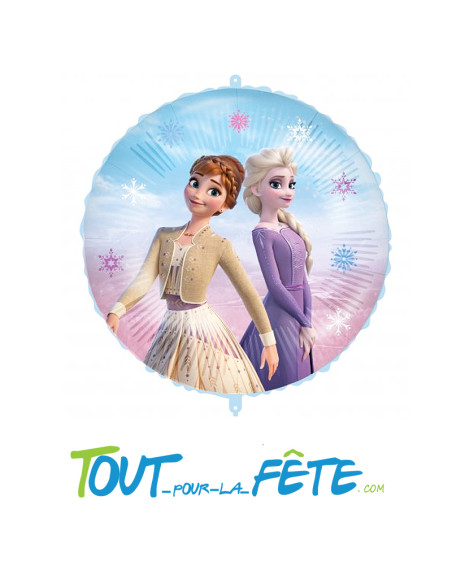 Ballon aluminium rond La reine des neiges 46 cm
