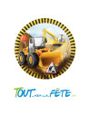 8 assiettes camion de chantier en papier 23 cm