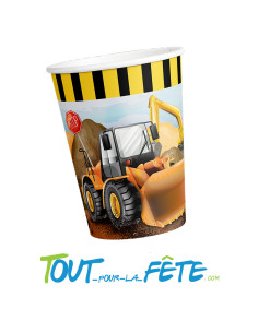 8 gobelets camion de chantier en papier 9 cm 2