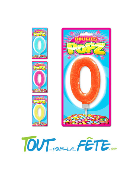 Bougie chiffre POPZ 4 couleurs