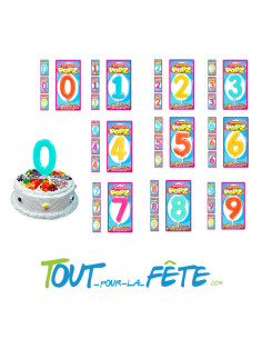 Bougie chiffre POPZ 4 couleurs