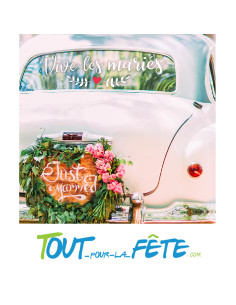 Sticker voiture vive les mariés