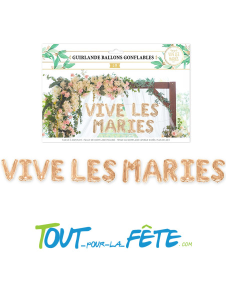 Guirlande ballons gonflables vive les mariés