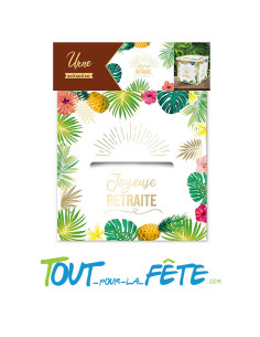 Urne joyeuse retraite motif tropical 2